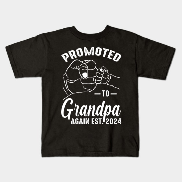 Promoted to Grandpa Again 2024 Kids T-Shirt by eyelashget